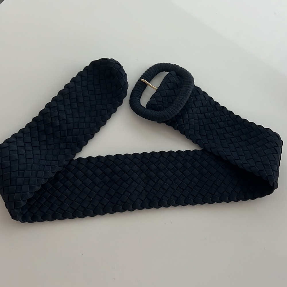 Lilly Pulitzer Navy Elastic Threaded Belt - One Size